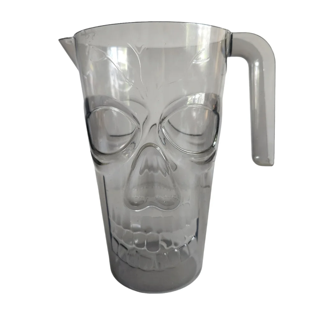 Halloween Creepy Scary Skull Pitcher and 4 Glasses